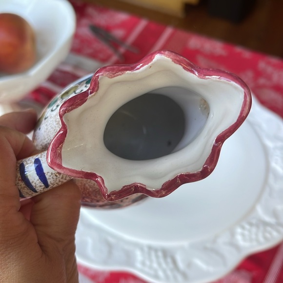 Vintage Italian Firenze Ceramic Rooster Chicken Pitcher mug - Picture 6 of 12